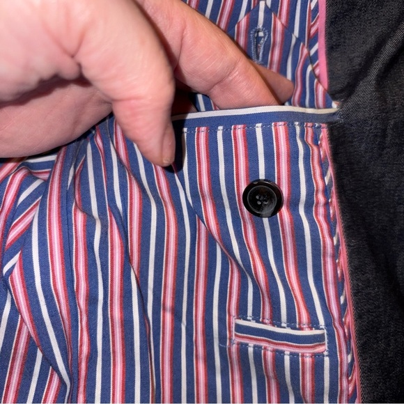 Liz Claiborne Denim Blazer with Red and Blue Striped Lining - Picture 6 of 9